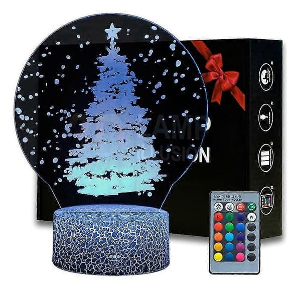 2025 3D Natlys Juletræ Bordlampe Belysning[zd]