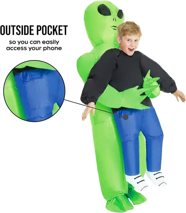 Oppustelig Alien kostume til Halloween & Cosplay barn child