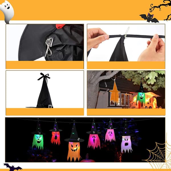 Alsidig Halloween-dekoration til udendørs brug, lysende spøgelse, perfekt til have- og trædekorationer samt som festtilbehør