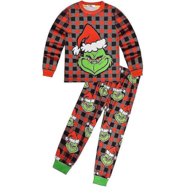 4-9 År Barn Pojkar Flickor Jul Grinch Tryckt Pyjamas Set Topp+byxor Sovkläder Nattkläder Hem Loungewear Present A A 4-5 Years