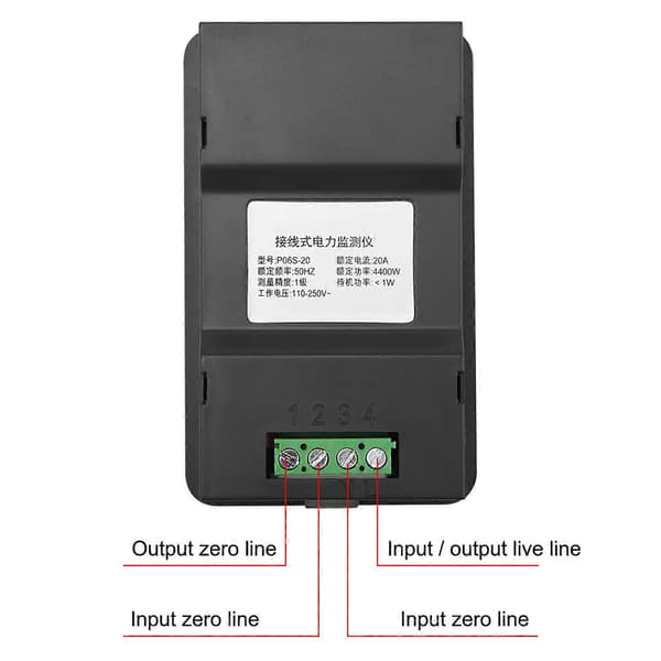 6-i-1 AC-måler Spenning 110V?250V Strøm 20A Effektfaktor KWH Frekvens[zd]