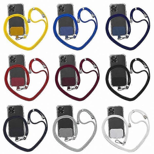 Justerbar Nylon Crossbody Telefon Snor med Patch Design til Mobile Enheder[zd] Black 1pc