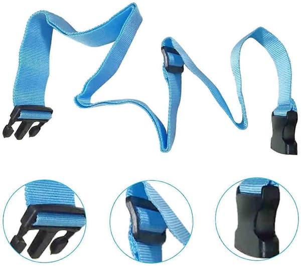 Kraftig bagagerem 4-pack justerbara resväskebälten resetillbehör 74" X 1.9" (blå)
