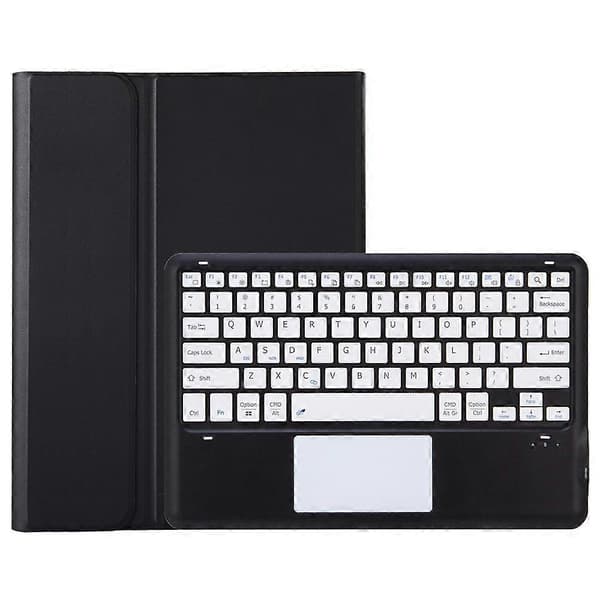 Til Samsung Galaxy Tab S10+(Plus)/ S9 FE+(Plus)/ S9+(Plus) 12.4\" X610/ X616 Bluetooth-tastatur med touchpad, penneholder, tablet-etui Black Black White