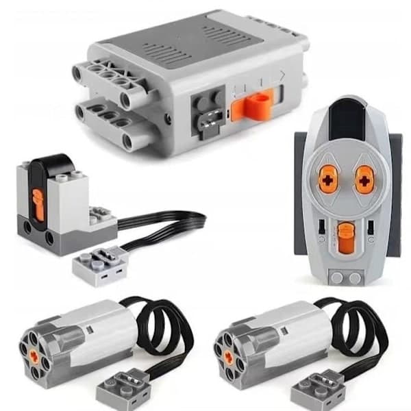 5-pakning Power Function Motoriserte Byggeklosser Strømsett 2 Medium Motorer, 1 Batteriboks, 1 IR Fjernkontroll, 1