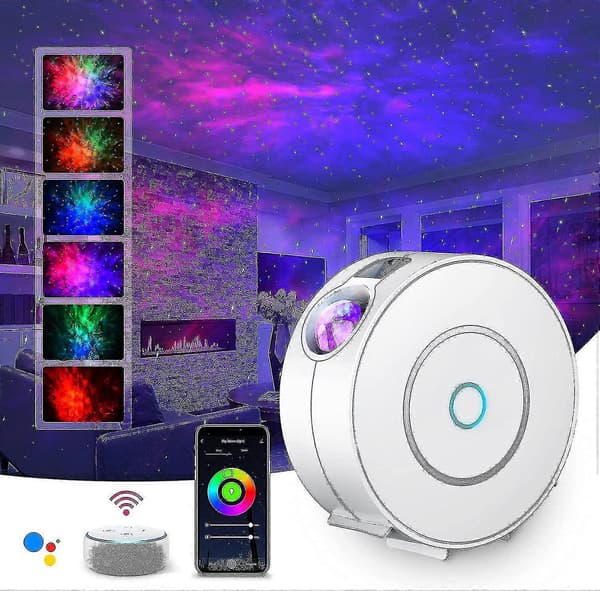 Led Smart Stjerneprojektor 3d Galaxy Sky Stjernelys Projektor Soveværelse Natlys[zd] White