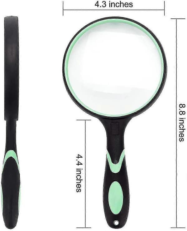 Förstoringsglas 10x Handhållet Läsförstoringsglas - Äkta Glas (grön)[zd]