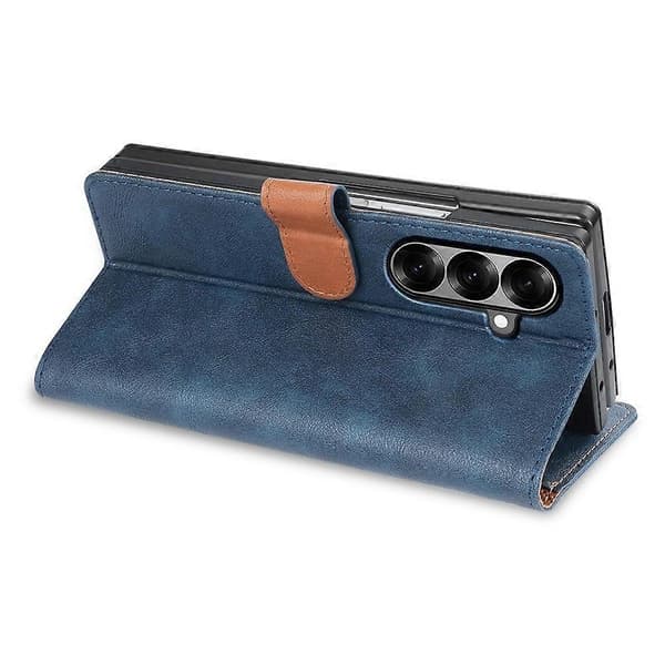 Kompatibel med Samsung Galaxy Z Fold7 5G Stand-etui PU Læder Punge-etui S Blue