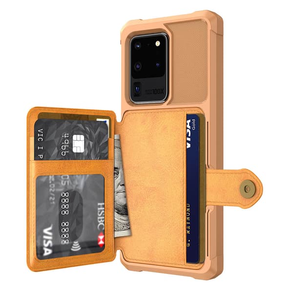 [zd]Professionelt etui med kortholder - Samsung Galaxy S20 Ultra Blå Blå Blå