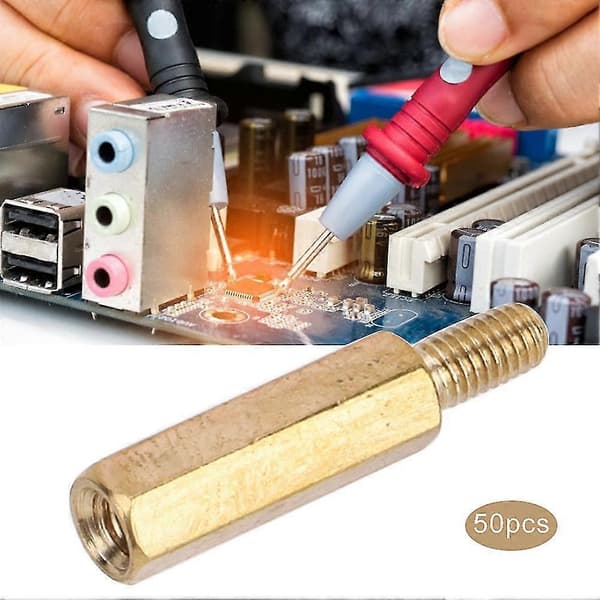 Avstandsstykke messingkobling M3 x 15 mm sekskantmuttere PCB-kort 50 stk sett
