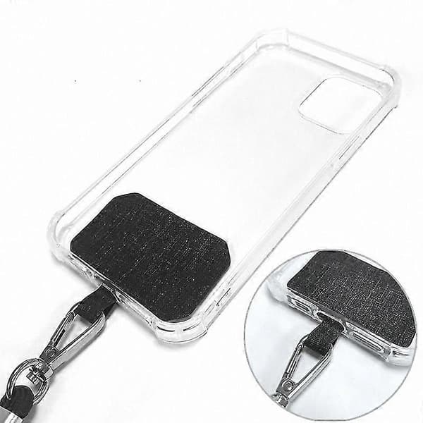 Justerbar Nylon Crossbody Telefon Snor med Patch Design til Mobile Enheder[zd] Light gray 1pc
