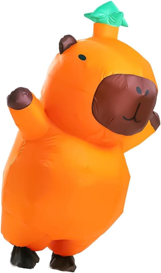 Oppustelig Capybara-kostume til voksne, oppustelige Halloween-kostumer, sjove dyrekostumer