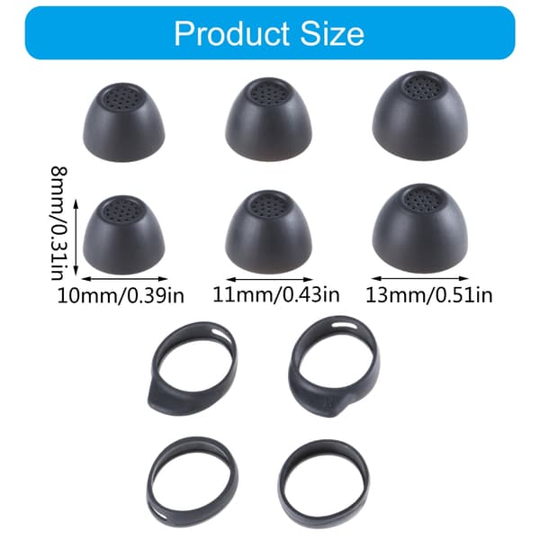 [zd]1 sett silikon ørepropper for Buds FE trådløse ørepropper forbedrer lyden DARK GRAY 0.02
