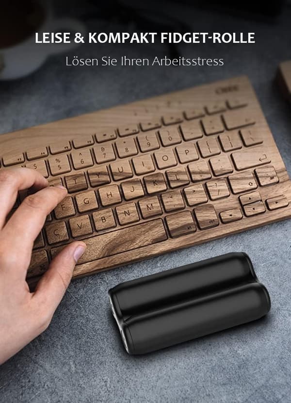 Håndholdt Fidget-legetøj til voksne, Palm Roller, Fidget Roller, Hjælper med at lindre stress, angst, spænding (sort)
