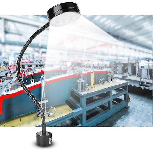 7W LED arbeidsbordlampe fleksibel svanehalslampe med rund magnetisk base