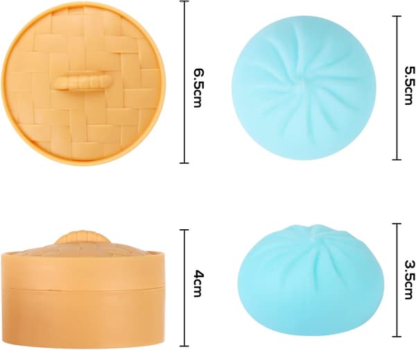 [zd]4 stk. farverige dumpling-stressbolde Fidget-sanselegetøj, klembar dejbold stressaflastende håndlegetøj