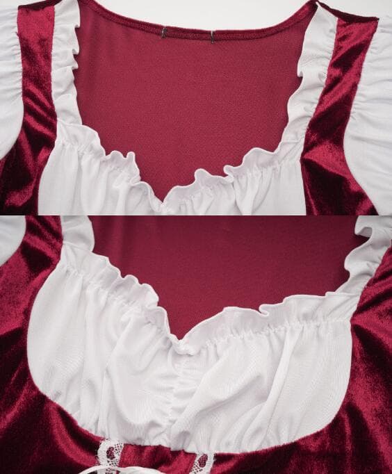 Damkläder Oktoberfest Snörning Rutiga Uniform Red Red L