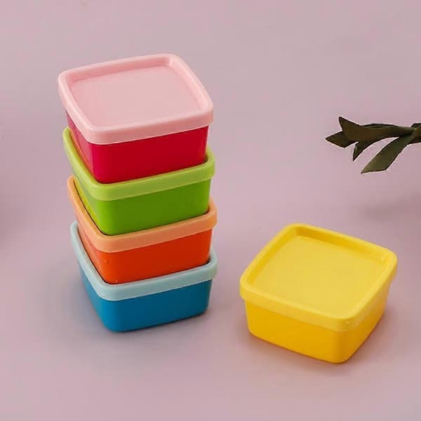 5 st mini klämflaskor matlåda plast kryddflaska ketchup salladsdressing krydda bärbar matbehållare[zd] as the picture