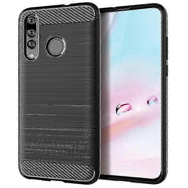 Nyt TPU Carbon Fiber Cover til Huawei Nova 4e Sort Mfkj-386[zd]