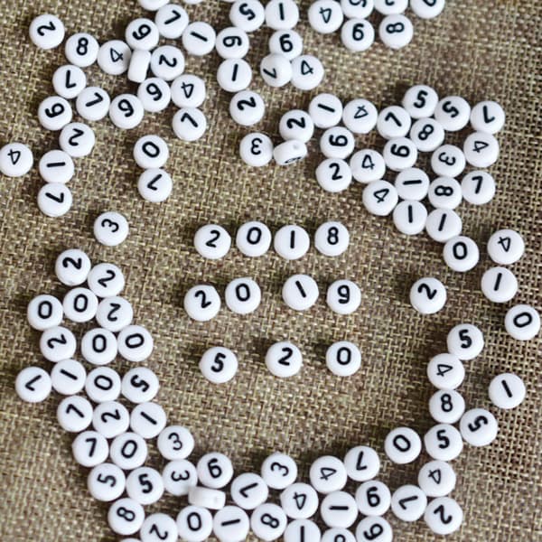 500 stk Akrylperler DIY Håndlavede Perlesmykker Tilbehør Nummer 0-9 til Håndværkssamling