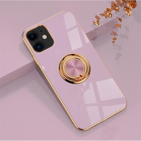[zd]Luksuriøst stilrent 'iPhone 13 Mini' cover med ringholderfunktion Guld Blå Blue Blue