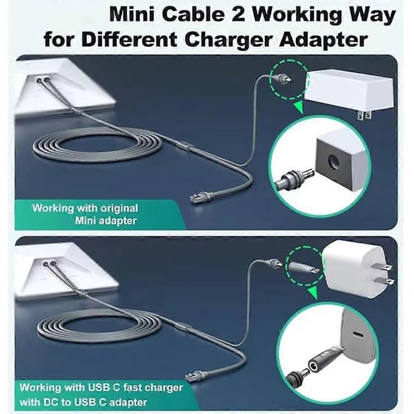 For Starlink Mini 2-i-1-kabel DC til RJ45 Ethernet hann-til-hunn-kabel 5A hurtigladekabel, vanntett
