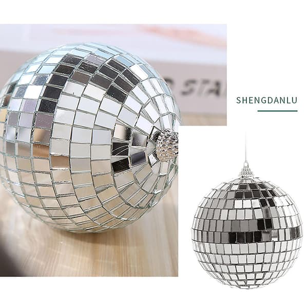 [zd]6 stk. Mini Diskokule Festdekorasjoner Sølv Mini Plastdekorasjoner Små Diskokuler Sølv 6CM Sølv Silver 6CM