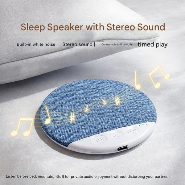 [zd]Ny pute-side sovehøyttaler, høykvalitets multifunksjonell Bluetooth-høyttaler med hvit støy.