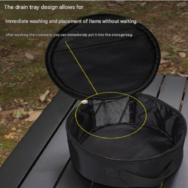 Utomhus campingutrustning tallrikset, camping grill bestickväska, bärbar köksredskapsförvaringsväska för bilresor. Blue Blue medium