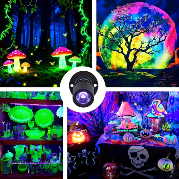 Mini UV Blacklight Spotlight – USB LED Blacklight til Vinskabsdisplay, Indendørs Vitrinebelysning, Fås i Sort, Sølv, Guld Silvery 6 Heads