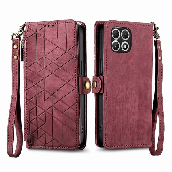 Geometrisk lynlås telefoncover til T-Mobile T Phone 2 5G[zd] Red