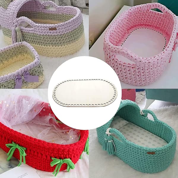 Kurv Gulv Hæklet Trækurv Base Hækleværktøj DIY Gulvtilbehør (oval)/yy