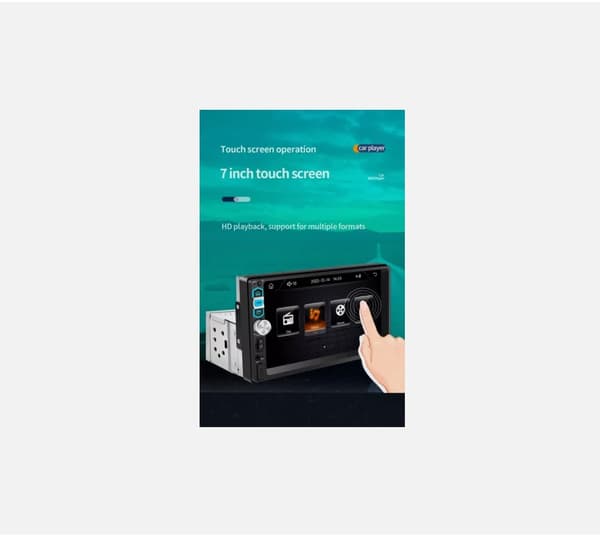 Bilstereo med berøringsskjerm, Bluetooth, Apple CarPlay og Android Auto FM-spiller S