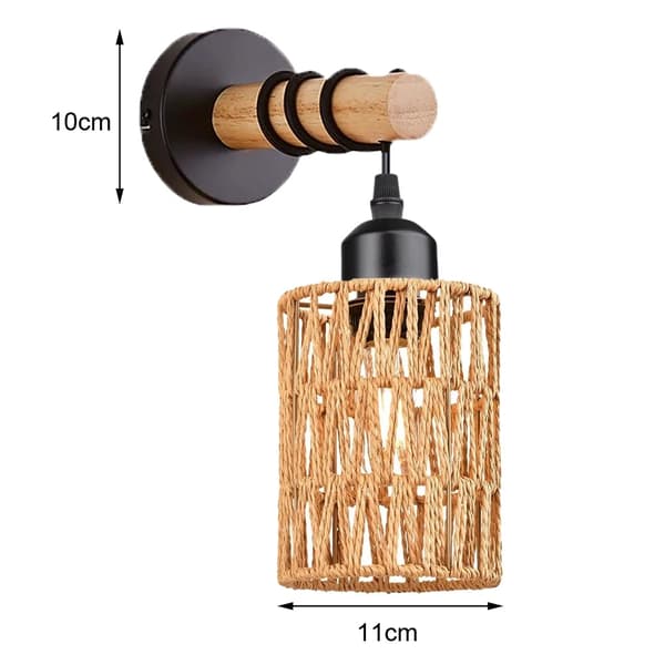 Retro Vegglampe, Smijern og Rotting, Gårdshusstil, E27 Sokkel, Varmt Lys
