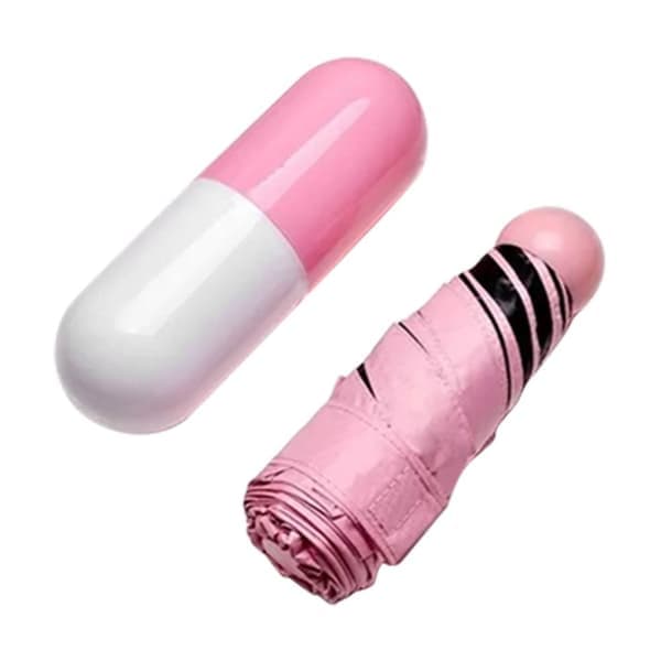Rosa Mini Kompakt Foldbar Lomme Paraply til solrige og regnfulde dage