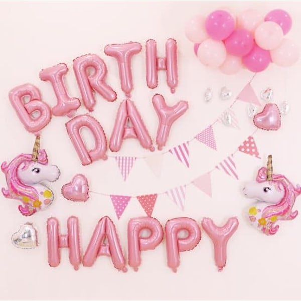 Ballongbåge Unicorn - Barnkalas Happy Birthday_qq