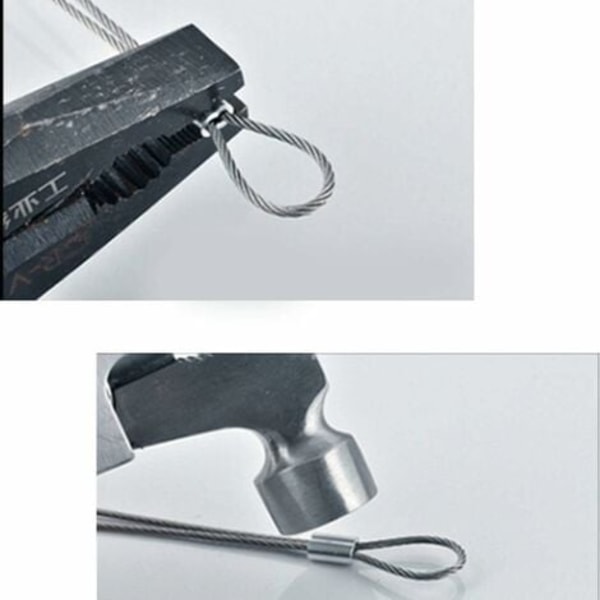 #QD#100 st aluminiumhylsor, aluminiumtrådshylsor, aluminiumkrympklämmor med dubbla ändar för vajer, flygplanskabel, silver (1,5 mm / 0,06 tum)