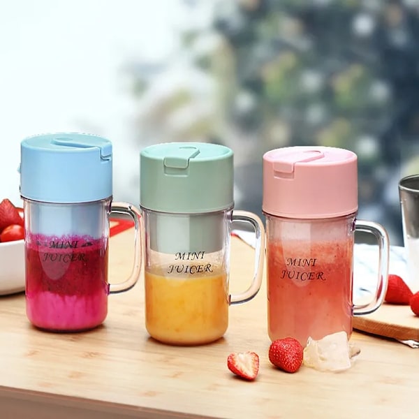 QU.1st Bärbar Elektrisk Juicekopp: Pressa Frukt & Grönsaker Var Som Helst med Kraftfull Mixning