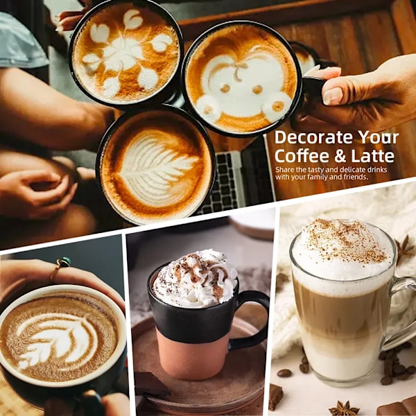 QU. Elektrisk Mjölkskummare Mjölkvisp Handhållen Drinkmixer med Stålstativ Skummaskin Visp Mini Blandare för Kaffe Varm Choklad