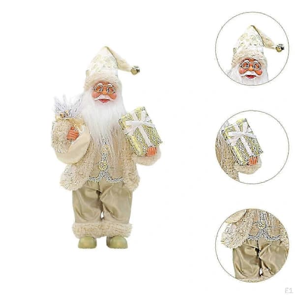 Stående Julemand 30 cm Samlerobjekt Ornament Figur Sød til hvid