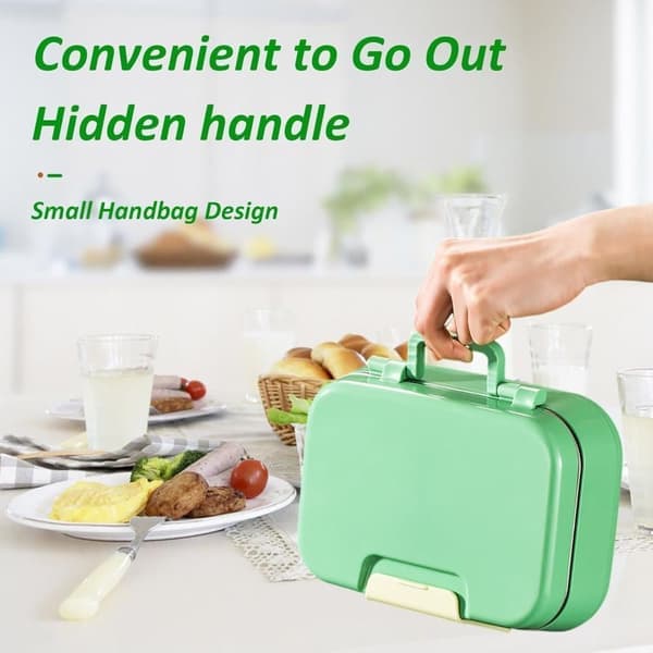 Stainless Steel Bento Box for Kids, Leakproof Double Layer Lunch Box with 3 Compartments, Metal Container