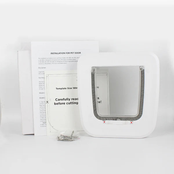 QD Cat Flap 2024 - White Selective Access Easy Installation 4 Manual Locking Options