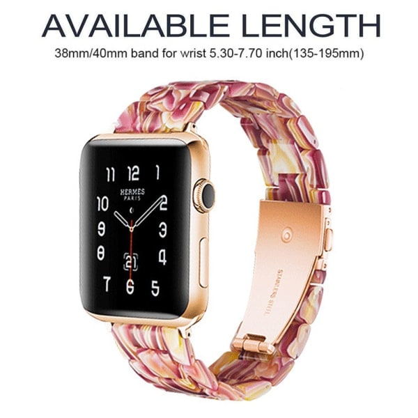 [QD] Kompatibel med Apple Watch-armband 38-40mm/42-44mm Serie 5/4/3/2/1, Smalt hartsarmband - 38-40mm - Urtavla röd