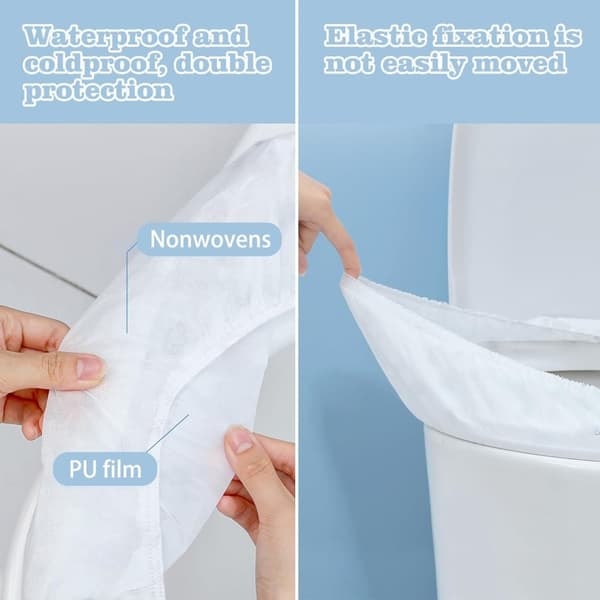 20 st engångs toalettsitsskydd i nonwoven, vattentäta, rese toalettsitsskydd för offentliga toaletter, individuellt förpackade,_qq