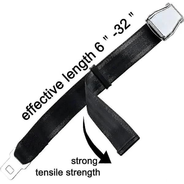 Flybælteforlænger, E4-certificeret, justerbar fra 15,2 cm til 81,3 cm