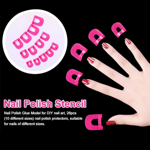 QU) Nagellacksskydd, 26 st spillskydd, plastskydd, nagellacksmall, återanvändbar, spillskydd