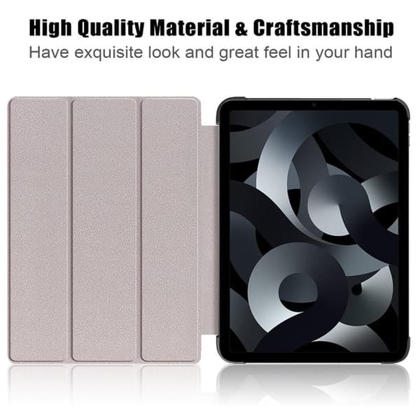 \"QD\" Apple iPad 10.9 2022 Slim fit tri-fold etui - Sort