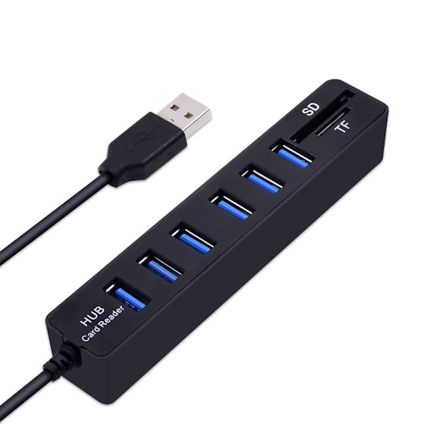 QD-USB-hub Combo Højhastigheds Splitter 6 Porte USB