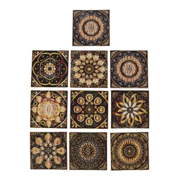 Clear Pattern Waterproof Tile Sticker - Self-Adhesive Wall Decals (10 Pcs)