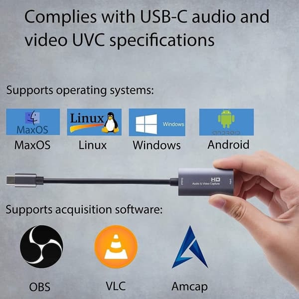 Video Capture Card / USB-C - HDMI-yhteensopiva adapteri_qq